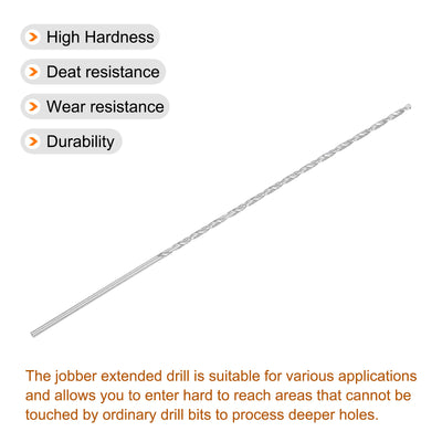 Harfington Uxcell 2.5mm Twist Drill Bits, High-Speed Steel Extra Long Drill Bit 250mm Length 4pcs