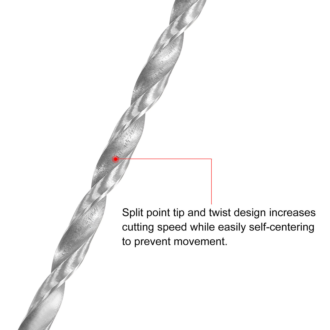 uxcell Uxcell 4.5mm Twist Drill Bits, High-Speed Steel Extra Long Drill Bit 250mm Length 4pcs