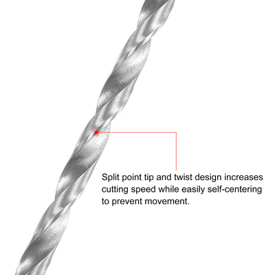 Harfington Uxcell 5.2mm Twist Drill Bits, High-Speed Steel Extra Long Drill Bit 250mm Length 4pcs