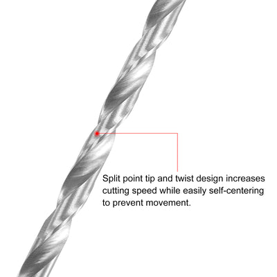 Harfington Uxcell 6.5mm Twist Drill Bits, High-Speed Steel Extra Long Drill Bit 250mm Length 4pcs