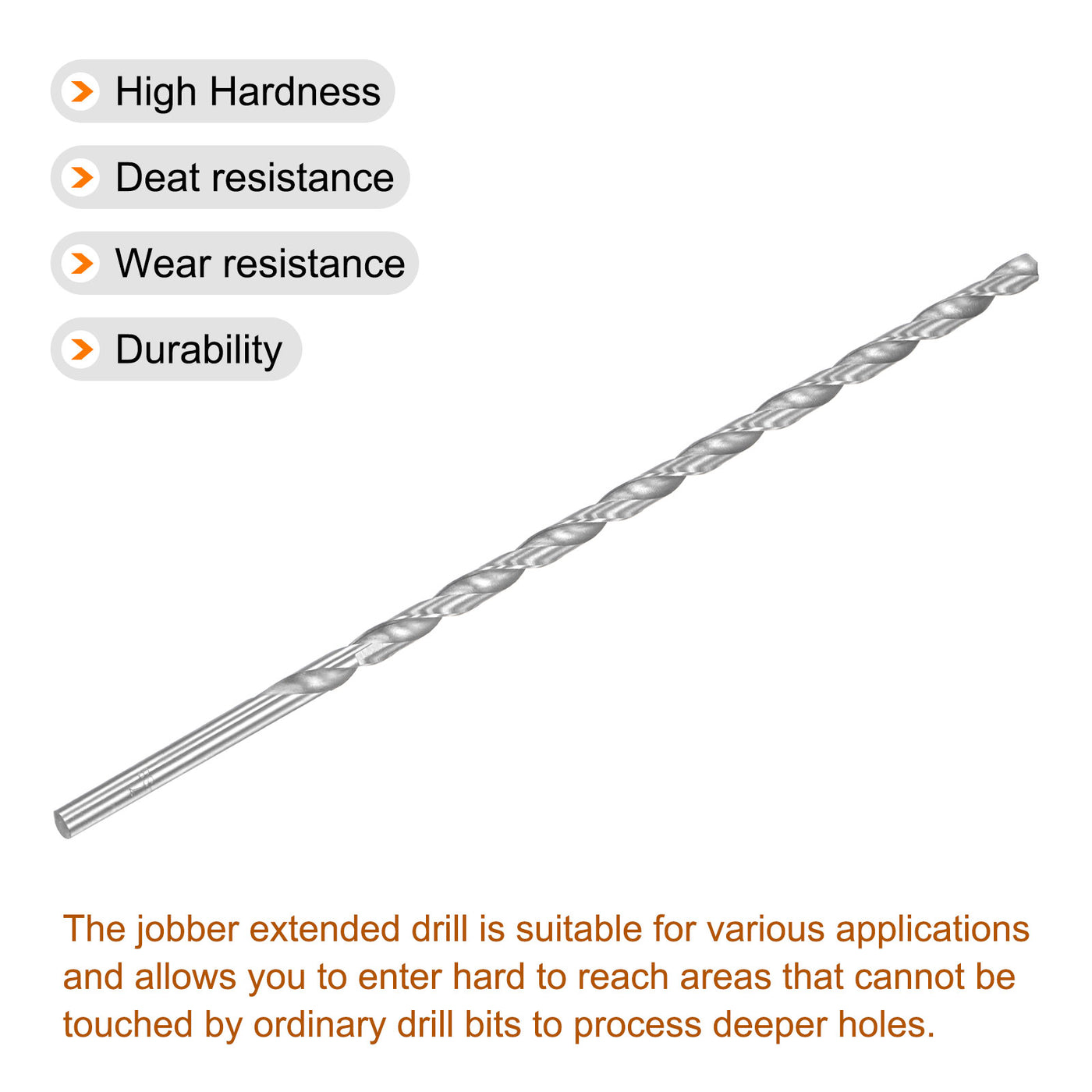 uxcell Uxcell 7mm Twist Drill Bits, High-Speed Steel Extra Long Drill Bit 250mm Length 4pcs