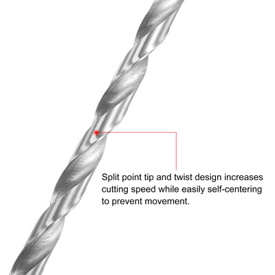 Harfington Uxcell 7.5mm Twist Drill Bits, High-Speed Steel Extra Long Drill Bit 250mm Length 4pcs