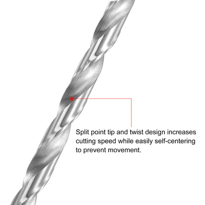 Harfington Uxcell 8.5mm Twist Drill Bits, High-Speed Steel Extra Long Drill Bit 250mm Length 4pcs