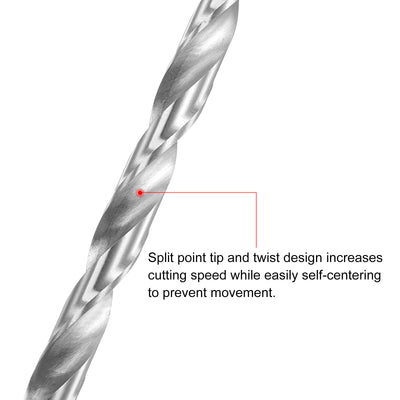 Harfington Uxcell 9.5mm Twist Drill Bits, High-Speed Steel Extra Long Drill Bit 250mm Length 4pcs