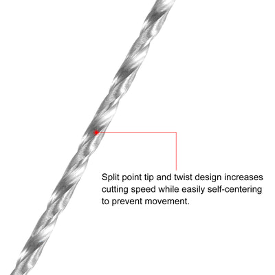 Harfington Uxcell 2mm Twist Drill Bits, High-Speed Steel Extra Long Drill Bit 300mm Length 4pcs