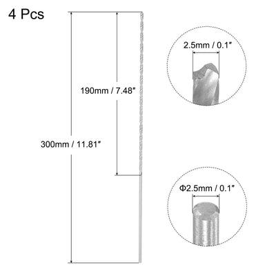 Harfington Uxcell 2.5mm Twist Drill Bits, High-Speed Steel Extra Long Drill Bit 300mm Length 4pcs