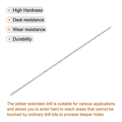 Harfington Uxcell 2.5mm Twist Drill Bits, High-Speed Steel Extra Long Drill Bit 300mm Length 4pcs