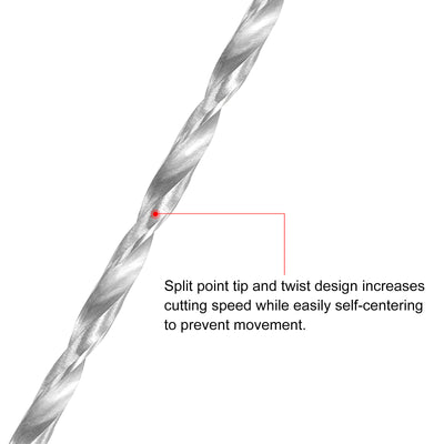 Harfington Uxcell 3mm Twist Drill Bits, High-Speed Steel Extra Long Drill Bit 300mm Length 4pcs