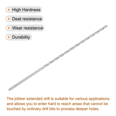 Harfington Uxcell 3.5mm Twist Drill Bits, High-Speed Steel Extra Long Drill Bit 300mm Length 4pcs