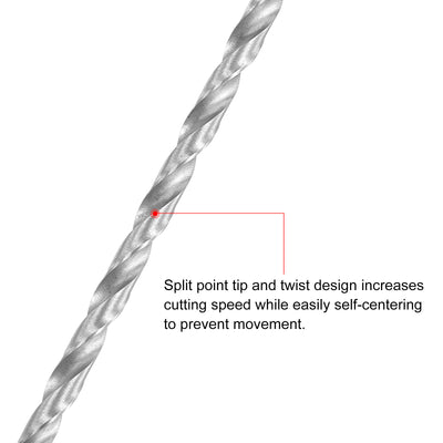 Harfington Uxcell 3.5mm Twist Drill Bits, High-Speed Steel Extra Long Drill Bit 300mm Length 4pcs