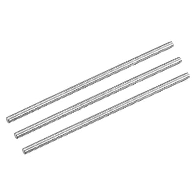 Harfington Fully Threaded Rod M4 x 100mm 0.7mm Pitch 304 Stainless Steel Right Hand 3pcs