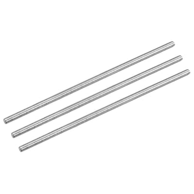 Harfington Vollgewindespindel M4 x 120mm 0,7mm Gewindesteigung 304 Edelstahl Rechtsgewinde Stangenstäbe 3er Pack