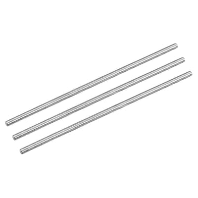 Harfington Fully Threaded Rod M4 x 130mm 0.7mm Pitch 304 Stainless Steel Right Hand 3pcs