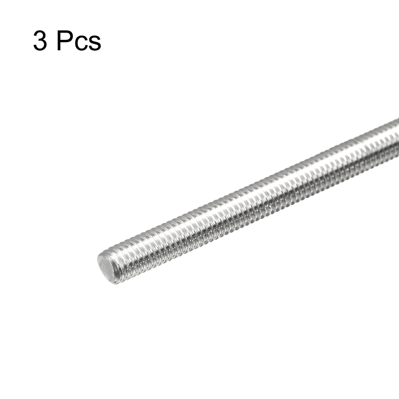 Harfington Fully Threaded Rod M5 x 100mm 0.8mm Pitch 304 Stainless Steel Right Hand 3pcs