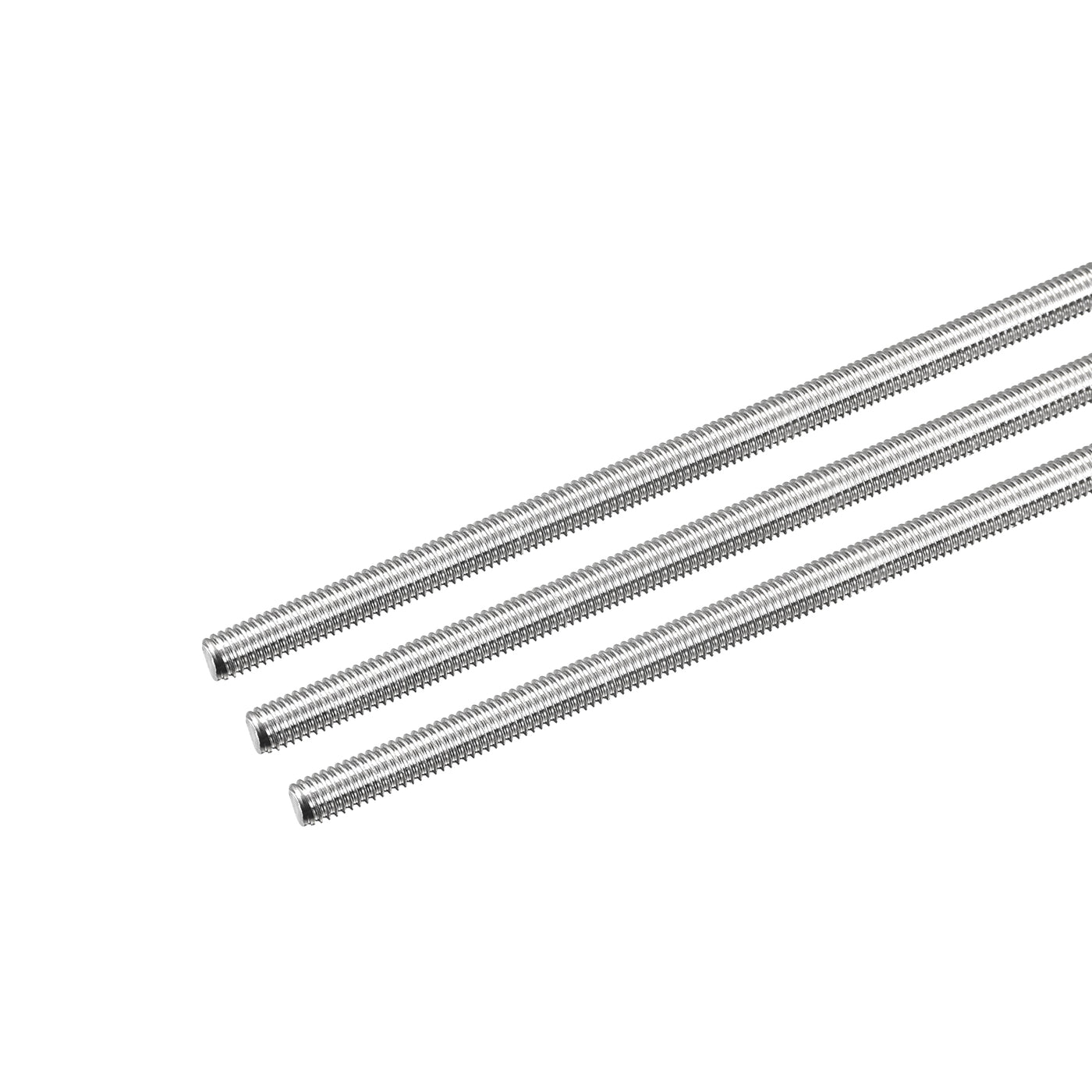 Harfington Fully Threaded Rod M5 x 300mm 0.8mm Pitch 304 Stainless Steel Right Hand 3pcs