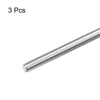 Harfington Fully Threaded Rod M6 x 100mm 1mm Pitch 304 Stainless Steel Right Hand 3pcs