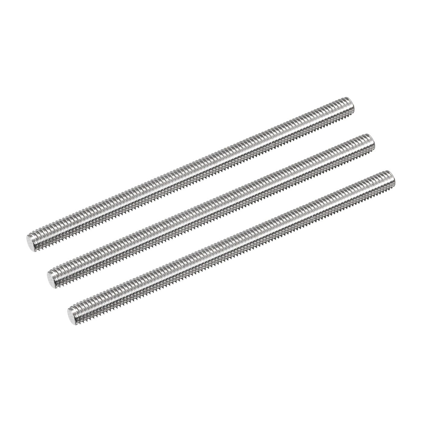 Harfington Fully Threaded Rod M6 x 100mm 1mm Pitch 304 Stainless Steel Right Hand 3pcs