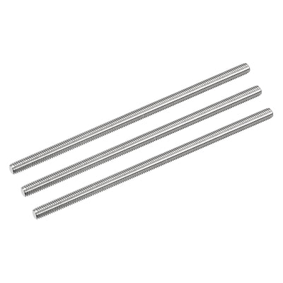 Harfington Fully Threaded Rod M6 x 140mm 1mm Pitch 304 Stainless Steel Right Hand 3pcs