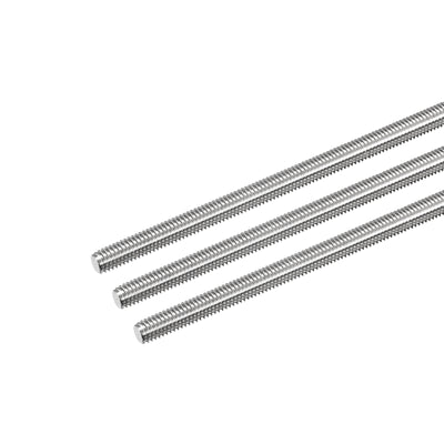 Harfington Fully Threaded Rod M6 x 350mm 1mm Pitch 304 Stainless Steel Right Hand 3pcs