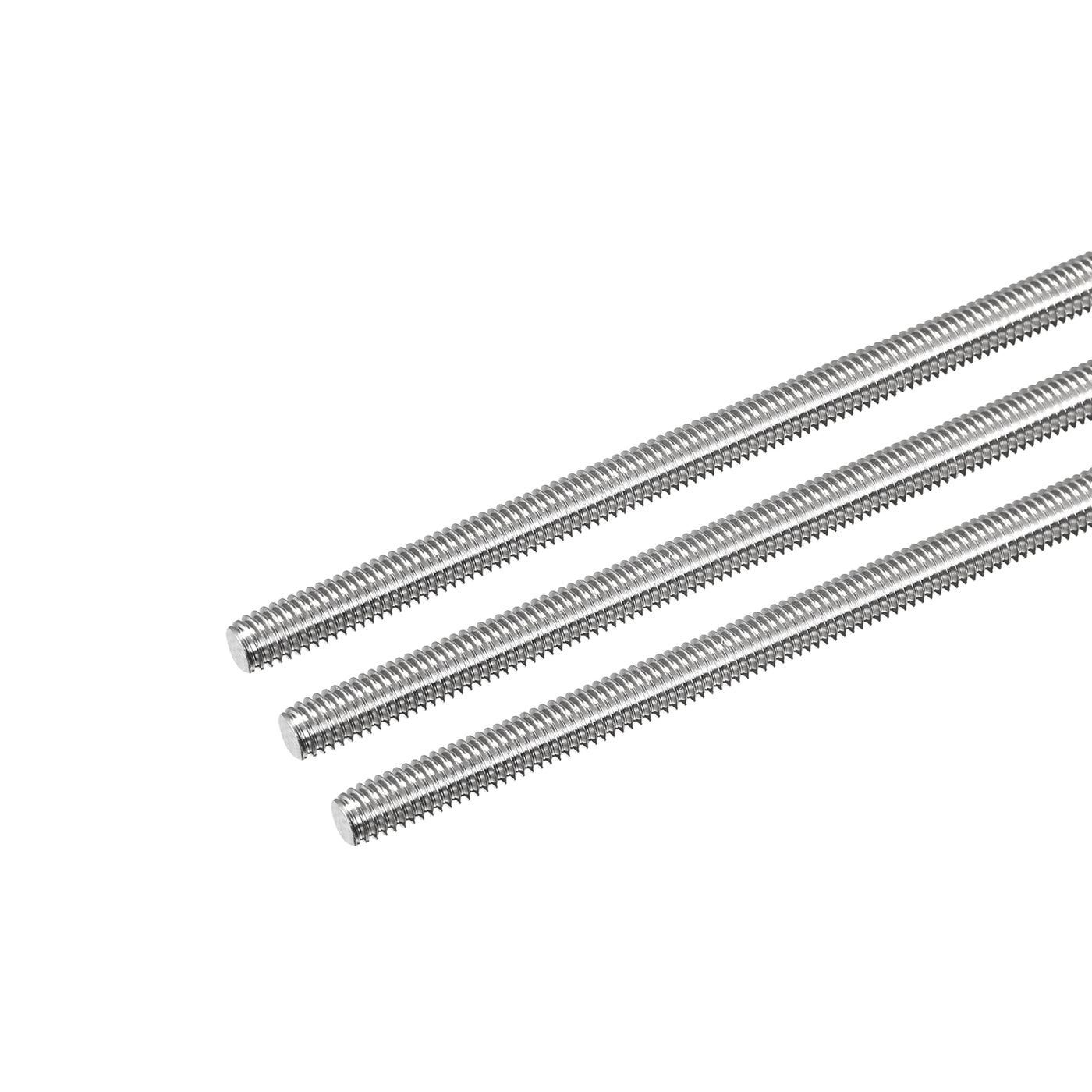 Harfington Fully Threaded Rod M6 x 450mm 1mm Pitch 304 Stainless Steel Right Hand 3pcs