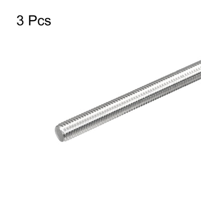 Harfington Fully Threaded Rod M8 x 100mm 1.25mm Pitch 304 Stainless Steel Right Hand 3pcs