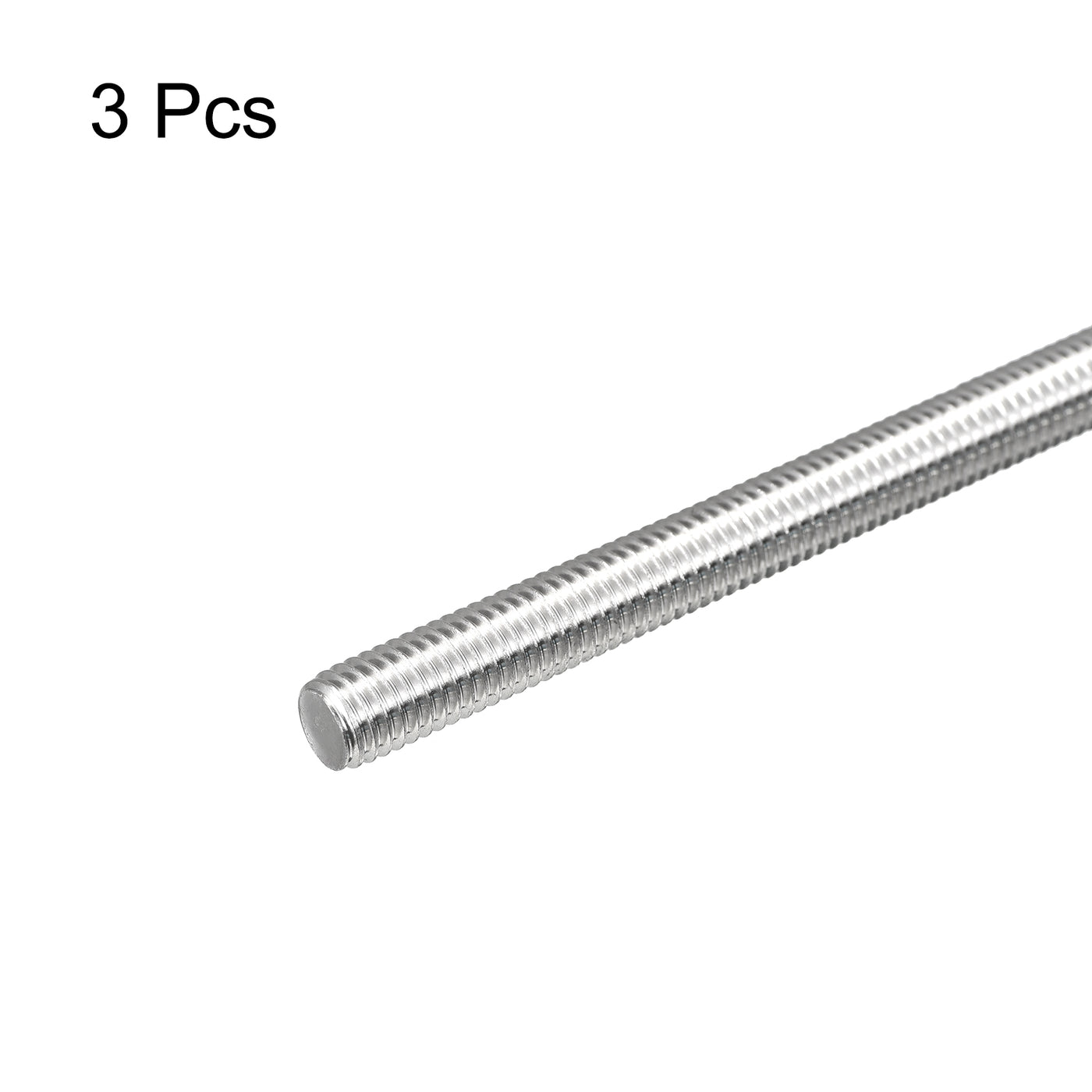 Harfington Fully Threaded Rod M8 x 120mm 1.25mm Pitch 304 Stainless Steel Right Hand 3pcs