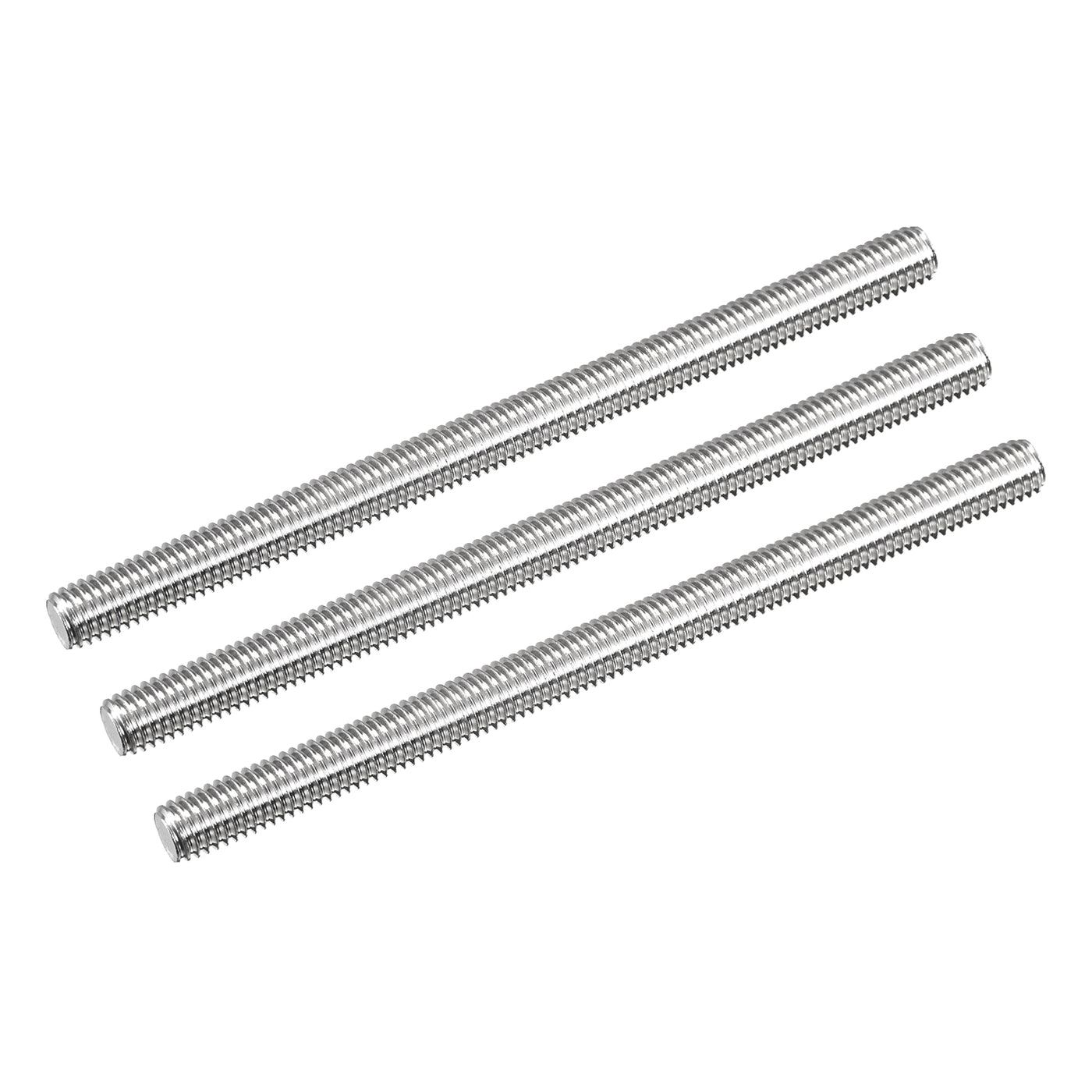 Harfington Fully Threaded Rod M8 x 120mm 1.25mm Pitch 304 Stainless Steel Right Hand 3pcs