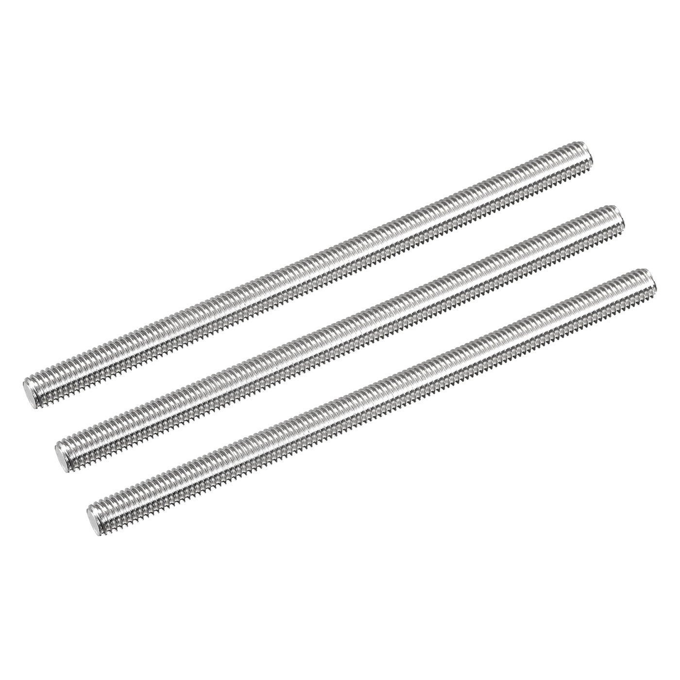 Harfington Fully Threaded Rod M8 x 140mm 1.25mm Pitch 304 Stainless Steel Right Hand 3pcs