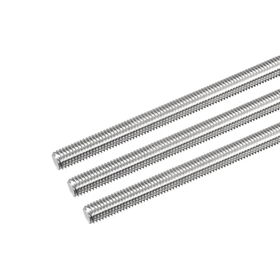 Harfington Fully Threaded Rod M8 x 190mm 1.25mm Pitch 304 Stainless Steel Right Hand 3pcs