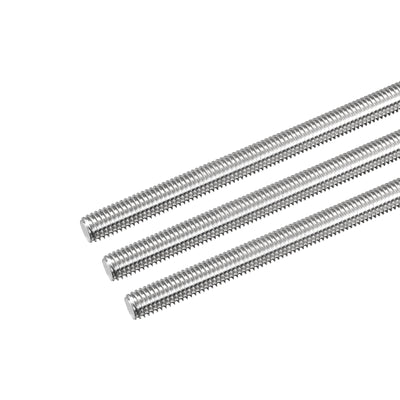 Harfington Fully Threaded Rod M8 x 400mm 1.25mm Pitch 304 Stainless Steel Right Hand 3pcs