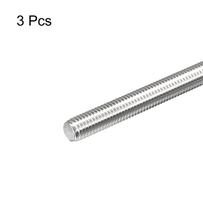 Harfington Fully Threaded Rod M10 x 110mm 1.5mm Pitch 304 Stainless Steel Right Hand 3pcs