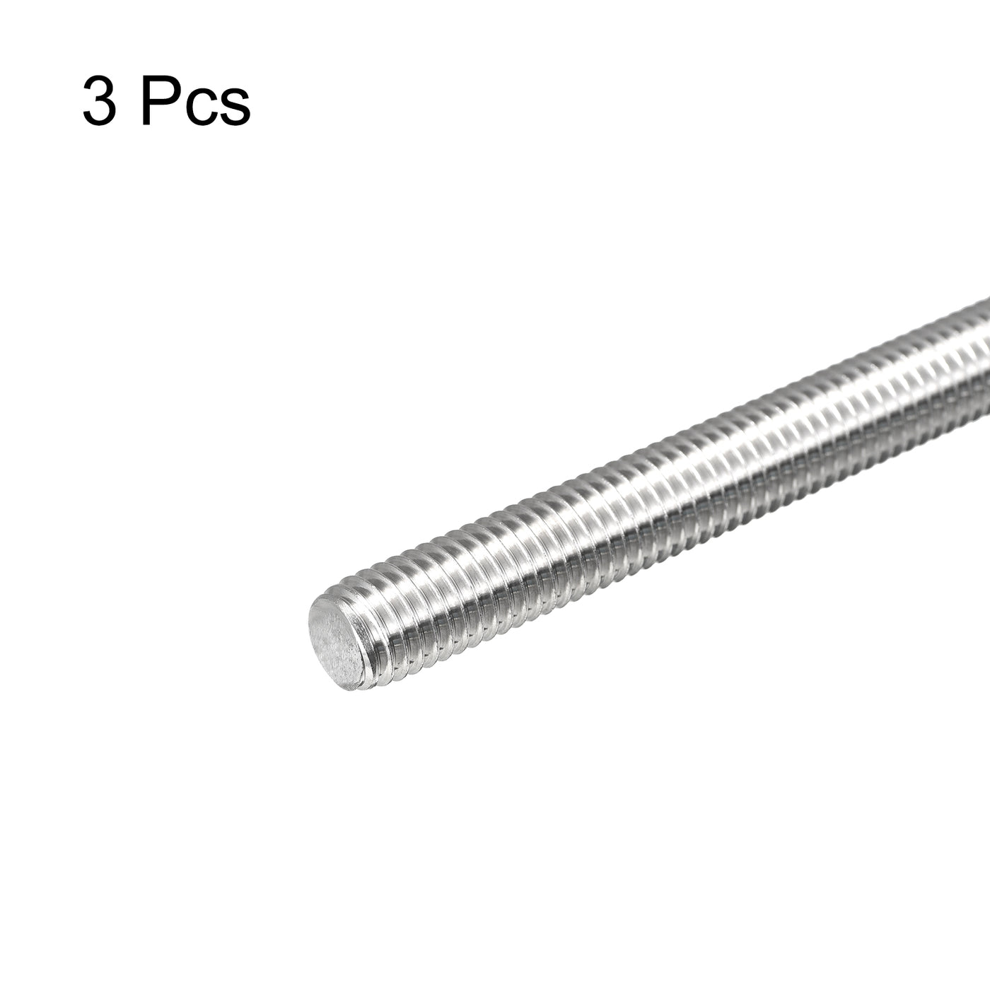 Harfington Fully Threaded Rod M10 x 120mm 1.5mm Pitch 304 Stainless Steel Right Hand 3pcs