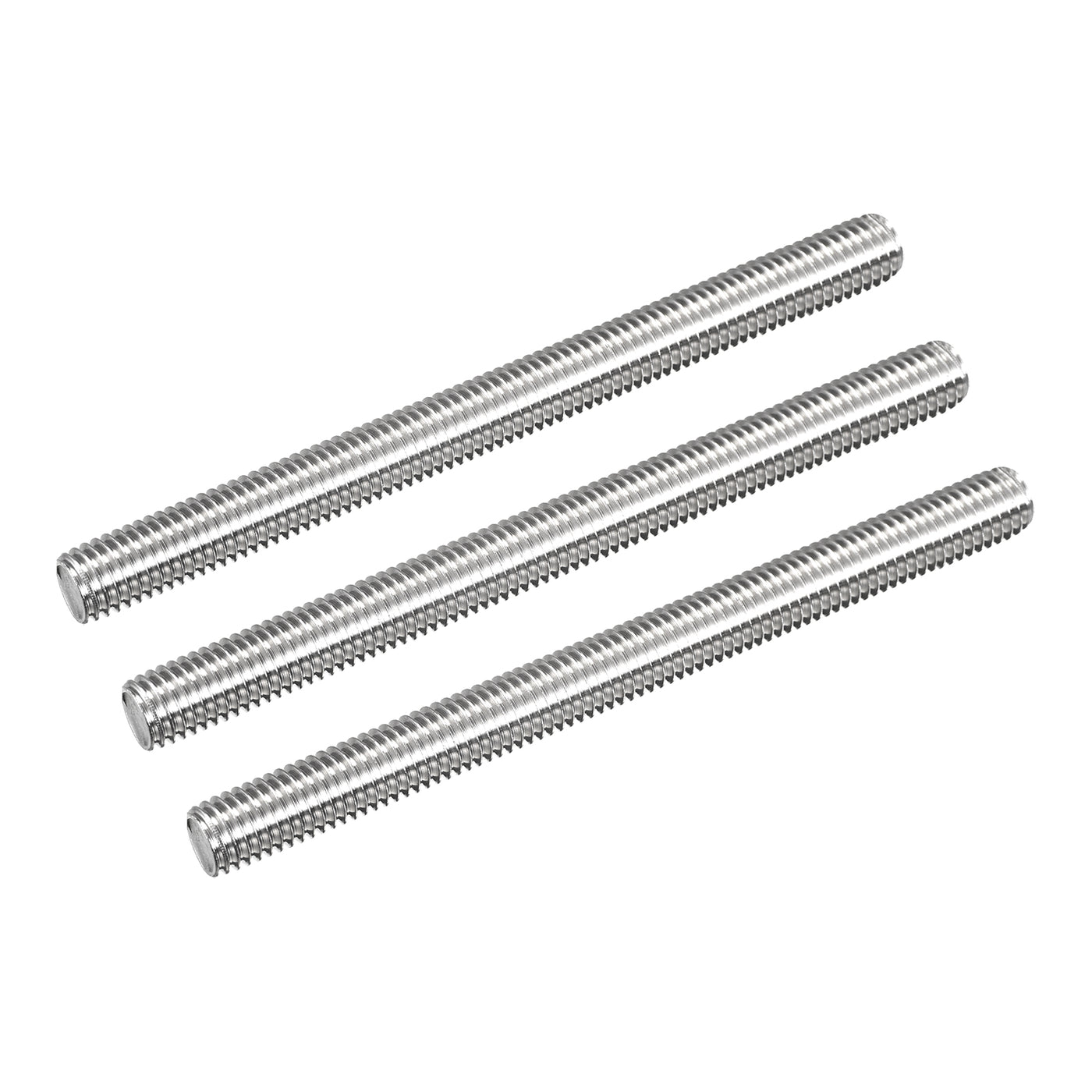 Harfington Fully Threaded Rod M10 x 120mm 1.5mm Pitch 304 Stainless Steel Right Hand 3pcs