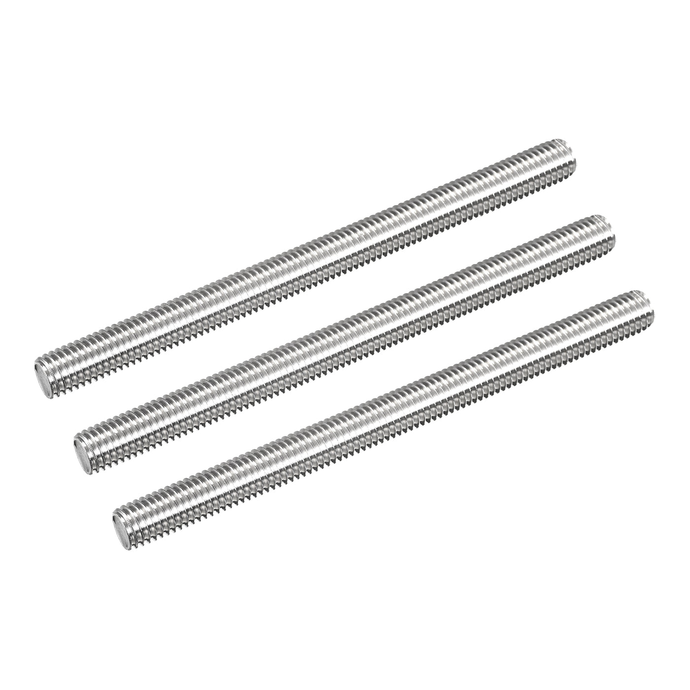 Harfington Fully Threaded Rod M10 x 130mm 1.5mm Pitch 304 Stainless Steel Right Hand 3pcs