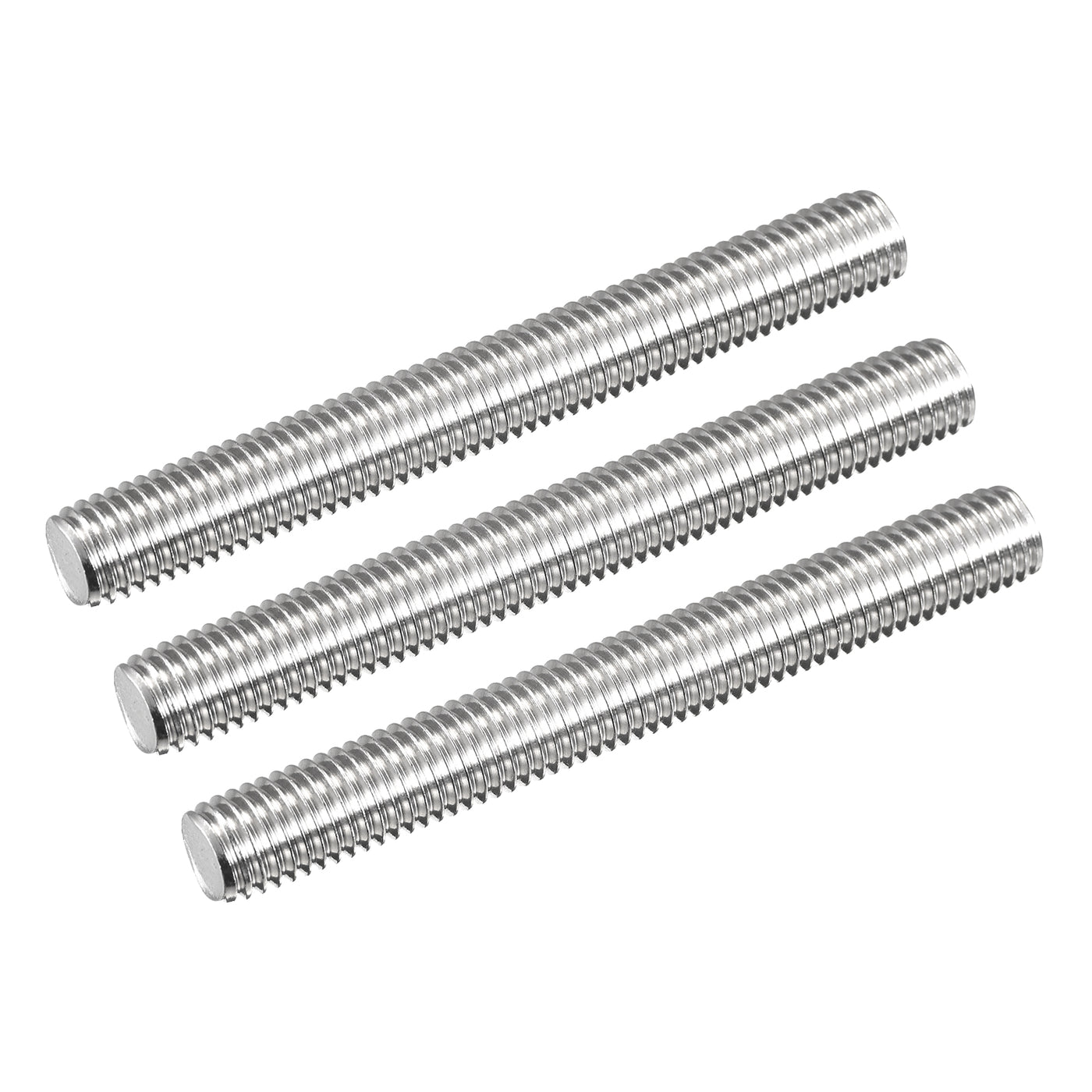 Harfington Fully Threaded Rod M12 x 100mm 1.75mm Pitch 304 Stainless Steel Right Hand 3pcs