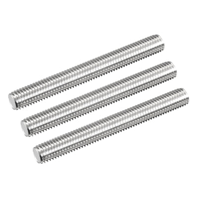 Harfington Fully Threaded Rod M12 x 100mm 1.75mm Pitch 304 Stainless Steel Right Hand 3pcs