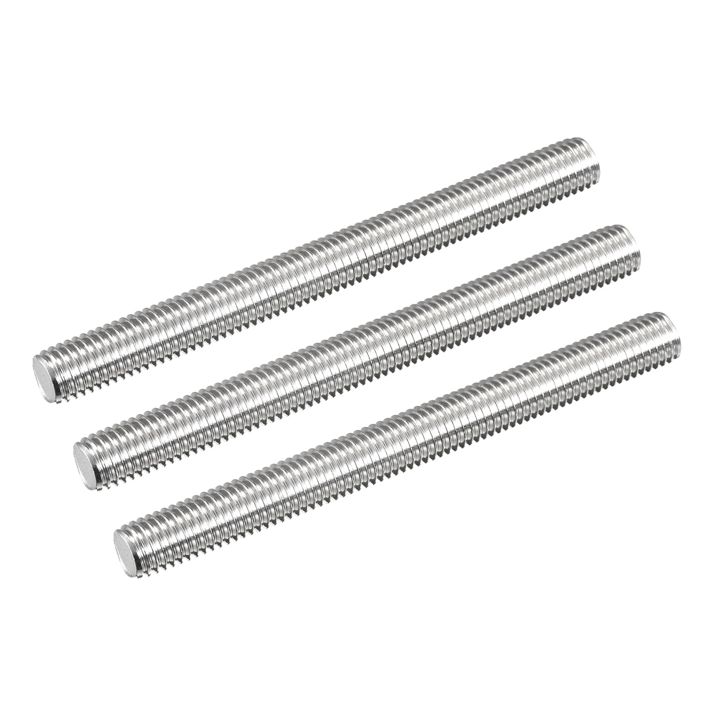 Harfington Fully Threaded Rod M12 x 130mm 1.75mm Pitch 304 Stainless Steel Right Hand 3pcs