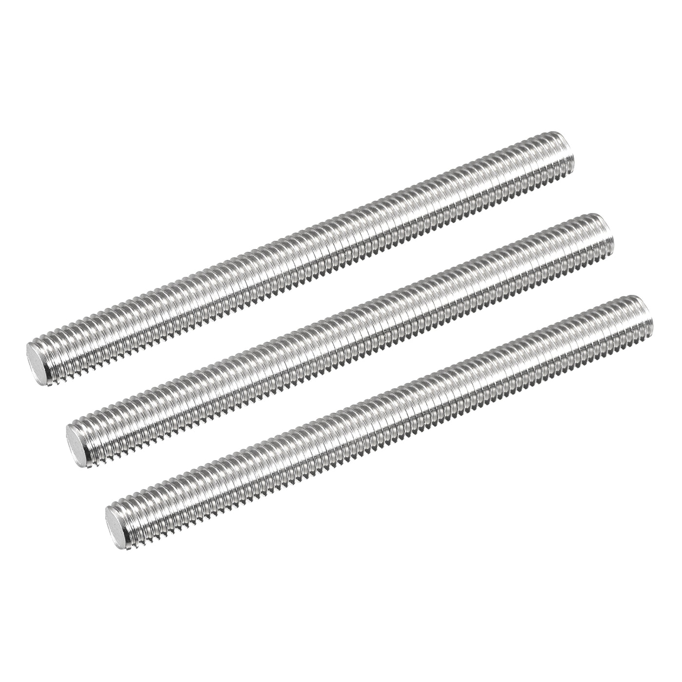 Harfington Fully Threaded Rod M12 x 140mm 1.75mm Pitch 304 Stainless Steel Right Hand 3pcs