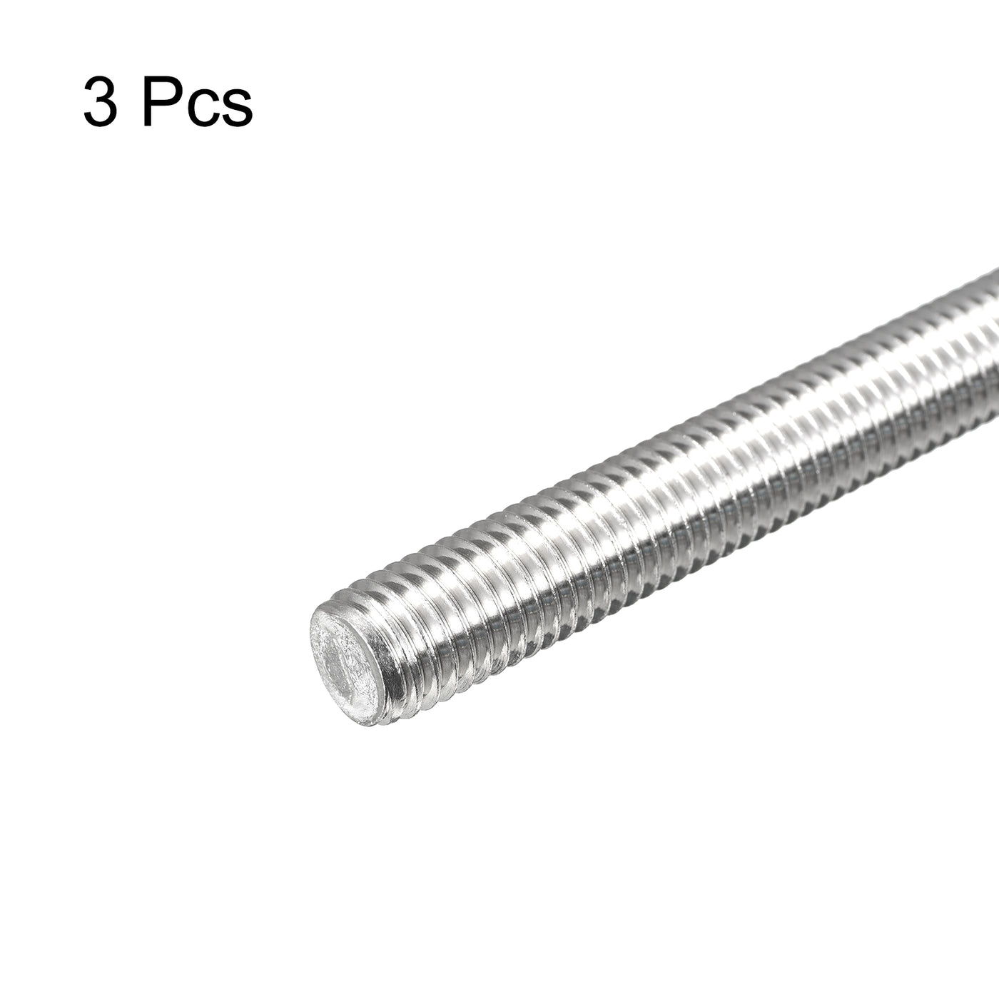 Harfington Fully Threaded Rod M14 x 100mm 2mm Pitch 304 Stainless Steel Right Hand 3pcs