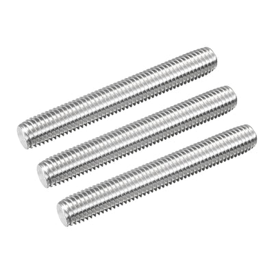 Harfington Fully Threaded Rod M14 x 100mm 2mm Pitch 304 Stainless Steel Right Hand 3pcs