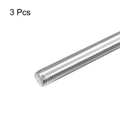 Harfington Fully Threaded Rod M16 x 100mm 2mm Pitch 304 Stainless Steel Right Hand 3pcs