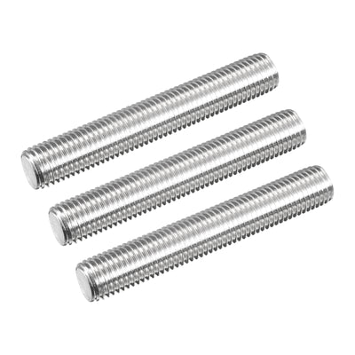 Harfington Fully Threaded Rod M16 x 100mm 2mm Pitch 304 Stainless Steel Right Hand 3pcs