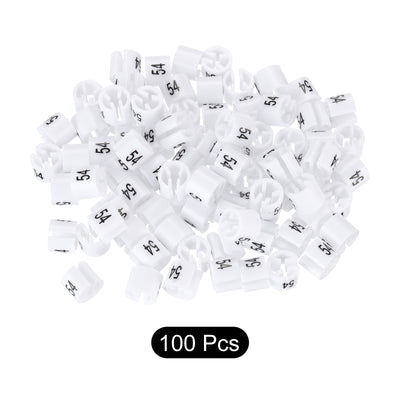 Harfington Clothes Hanger Marker Colored Hanger Sizer Garment Markers Tag (Number 54, White)for Garment Clothing Color Coding, Pack of 100 Pcs