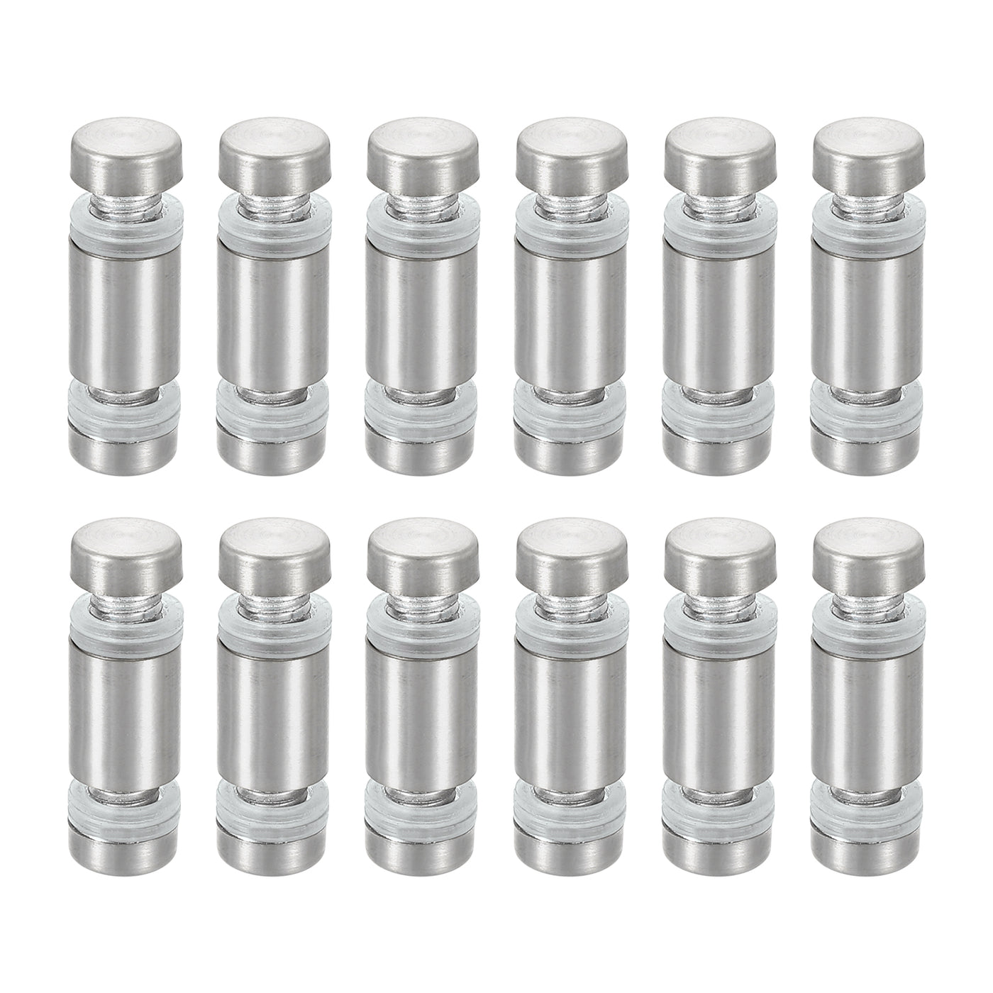 uxcell Uxcell 12Pcs Sign Standoff Screw, 1/2"x1" Stainless Steel Advertising Screw, Silver