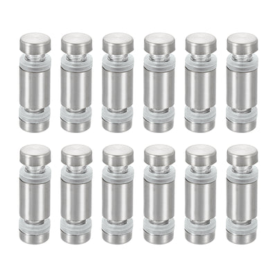 Harfington Uxcell 12Pcs Sign Standoff Screw, 1/2"x1" Stainless Steel Advertising Screw, Silver