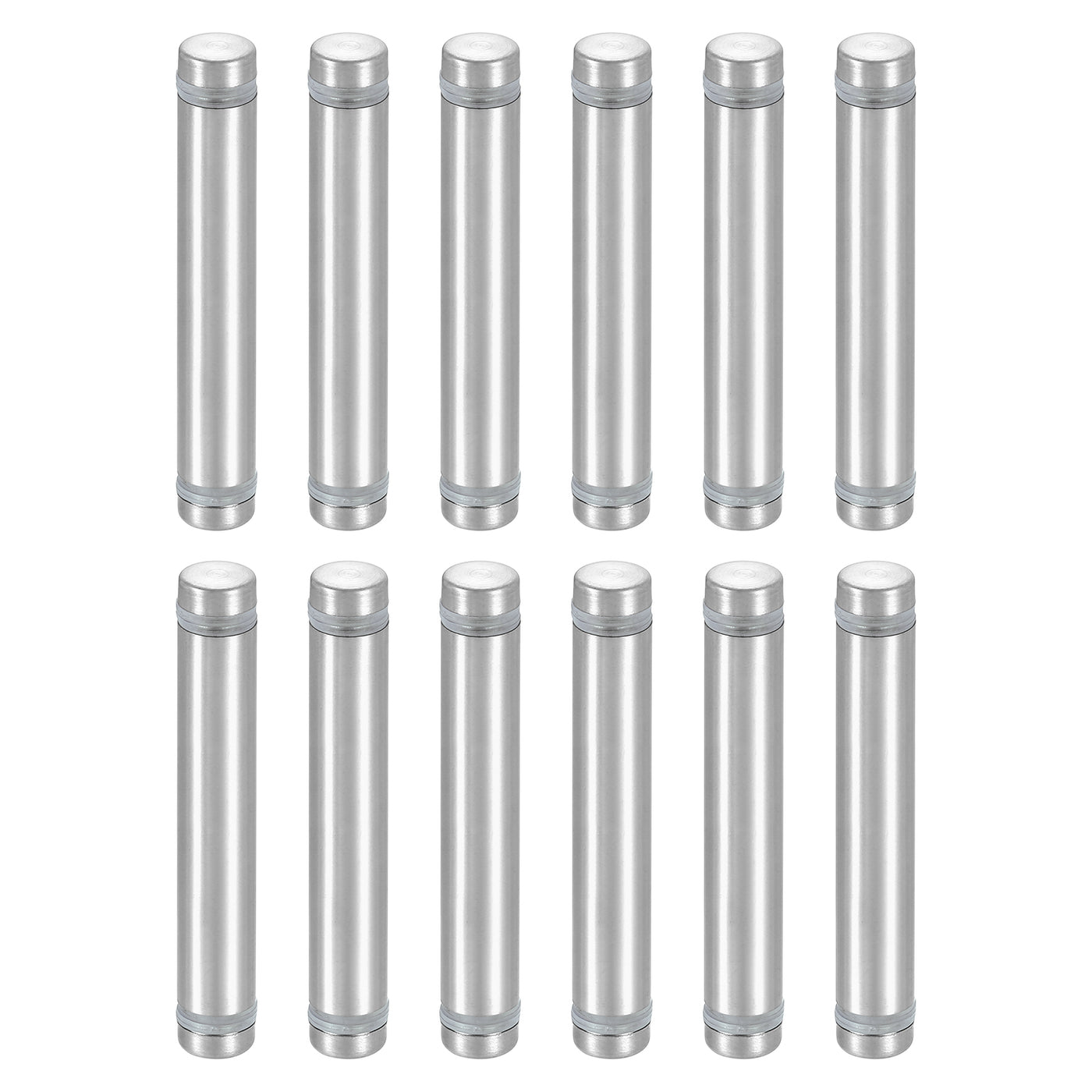 uxcell Uxcell 12Pcs Sign Standoff Screw, 1/2"x2.76" Stainless Steel Advertising Screw, Silver