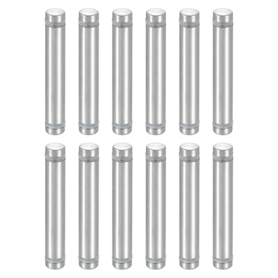 Harfington Uxcell 12Pcs Sign Standoff Screw, 1/2"x2.76" Stainless Steel Advertising Screw, Silver