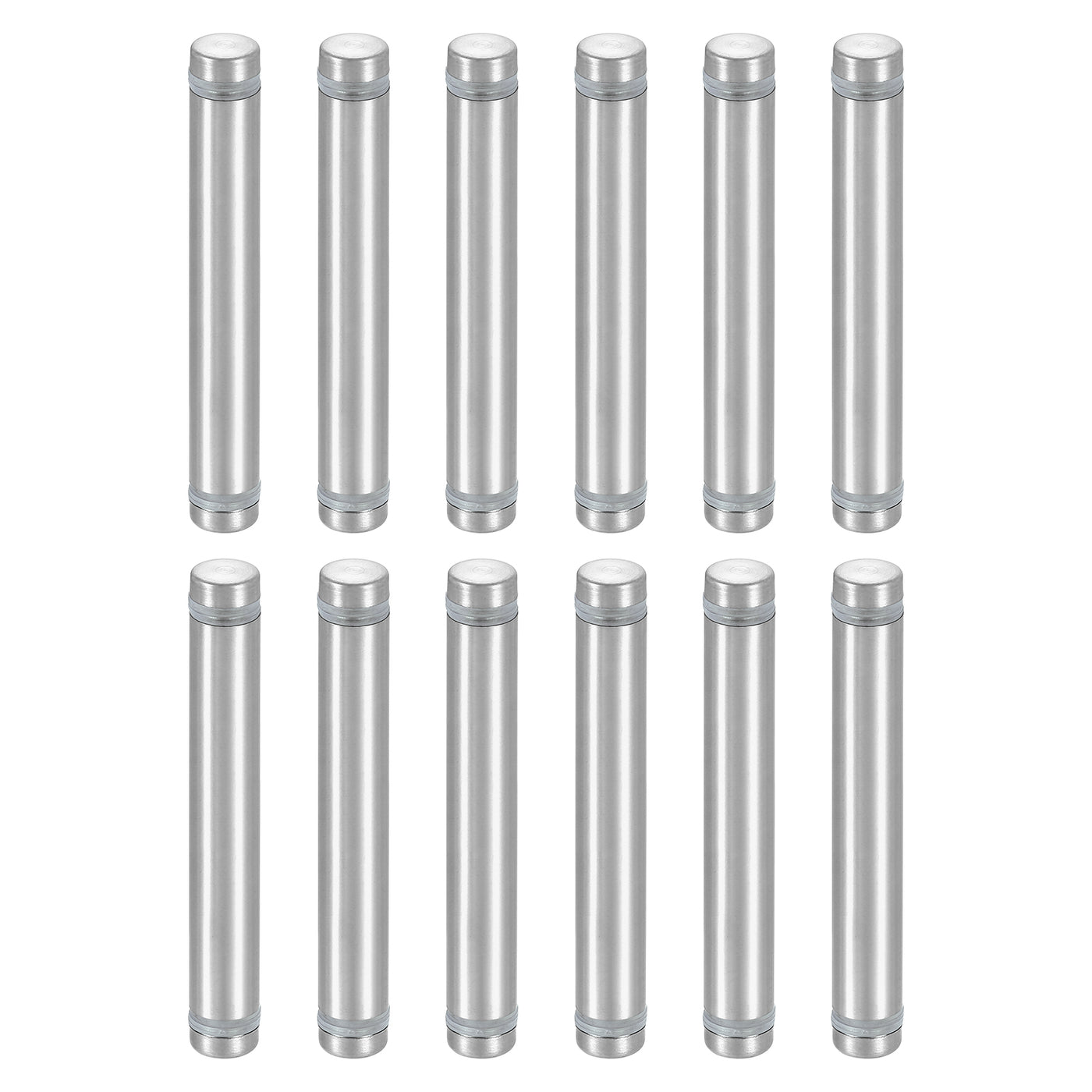 uxcell Uxcell 12Pcs Sign Standoff Screw, 1/2"x3.15" Stainless Steel Advertising Screw, Silver