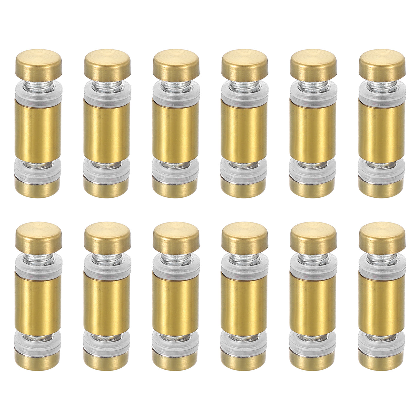 uxcell Uxcell 12Pcs Sign Standoff Screw, 1/2"x1" Stainless Steel Advertising Screw, Gold