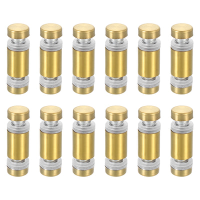 Harfington Uxcell 12Pcs Sign Standoff Screw, 1/2"x1" Stainless Steel Advertising Screw, Gold